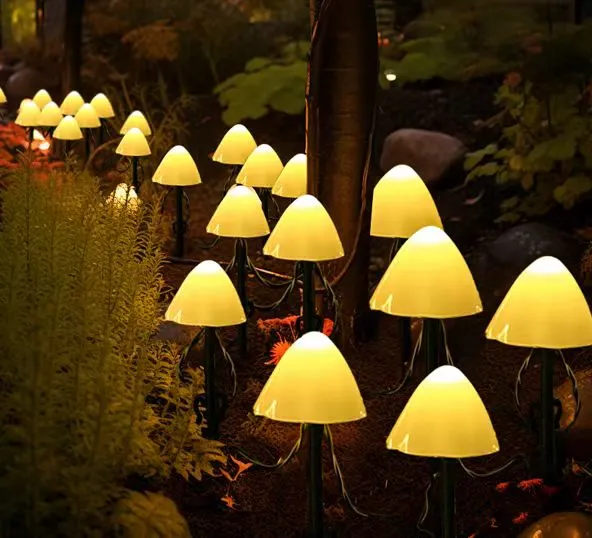 De nieuwe producten van Landsign, LED Mushroom String Decoration Solar Ground Lights.