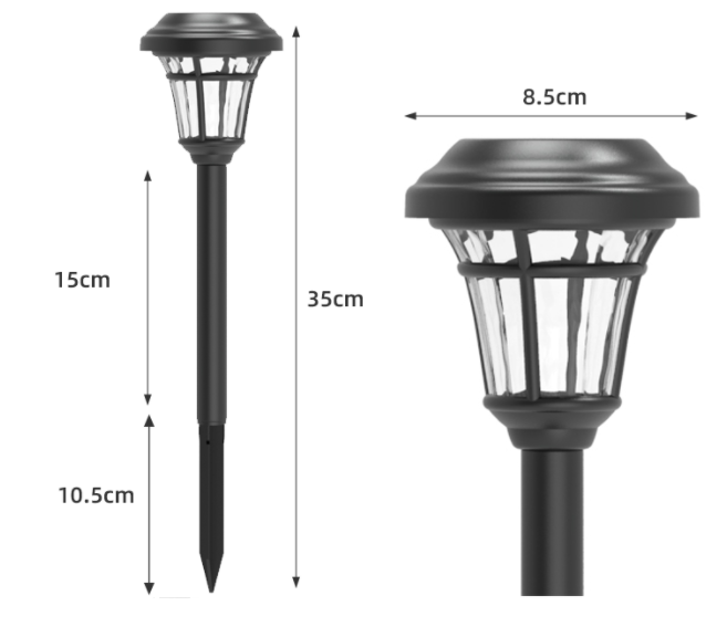 Waterdichte gazonlamp op zonne-energie tuinverlichting